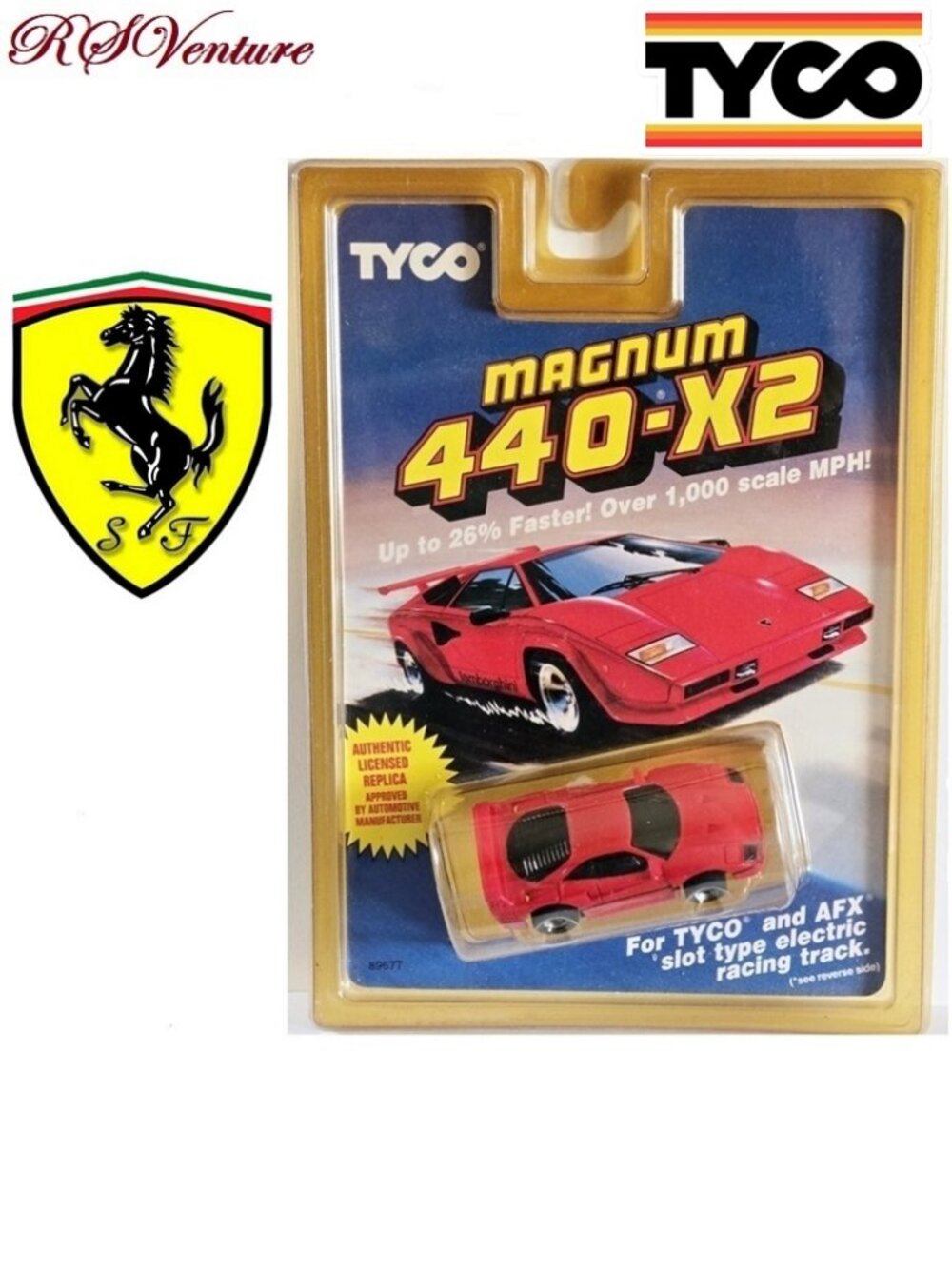 Vintage New Tyco '90s Magnum 440-X2 Ferrari F40 (RED) slot car